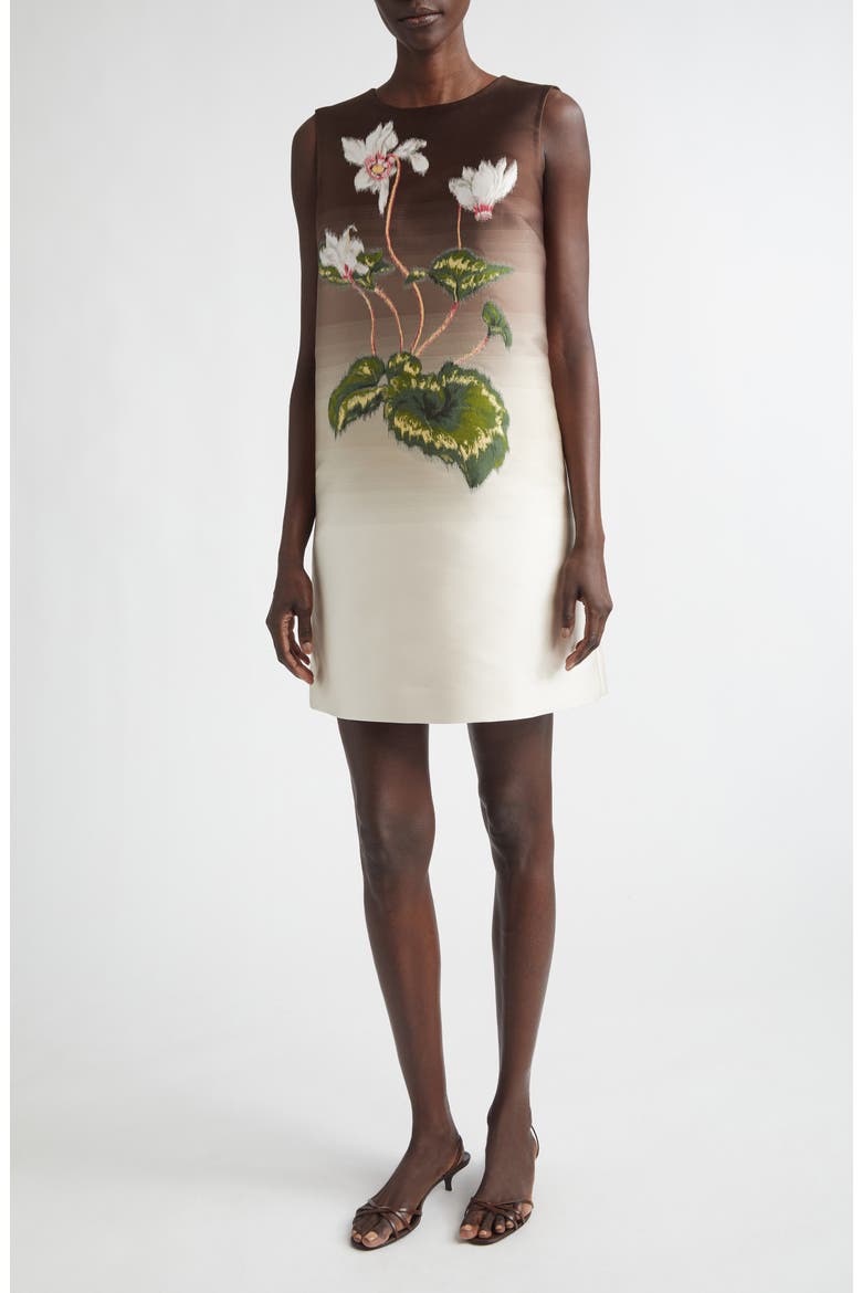 Chiné Cyclamen Sleeveless Dress, Main, color, MAHOGANY OMBRE
