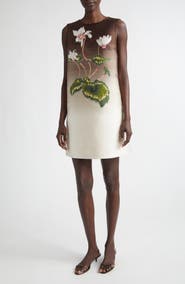 Oscar de la Renta Chiné Cyclamen Sleeveless Dress