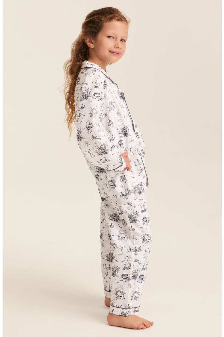 Kids' 2-Piece Twill Pajama Set, Alternate, color, WHITE