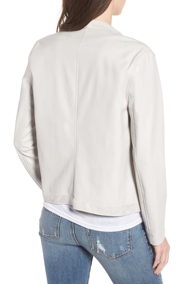 BB Dakota Teagan Reversible Faux Leather Drape Front Jacket, Alternate, color, THUNDERSTORM