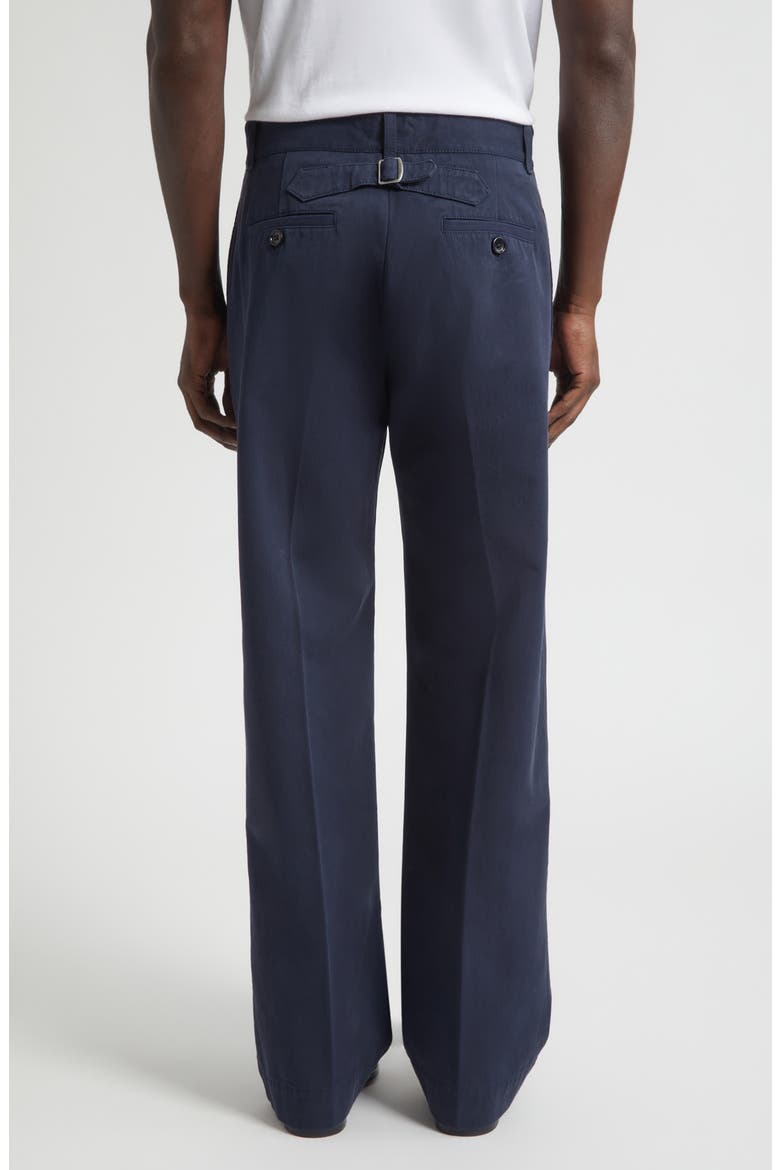 Compact Cotton Drill Wide Leg Pants, Alternate, color, NAVY