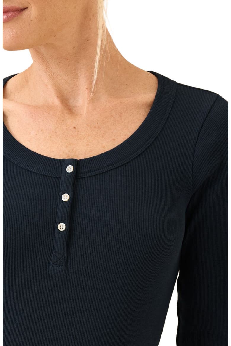Dream Rib Slim Henley Made with Organic Cotton, Alternate, color, Midnight Blue