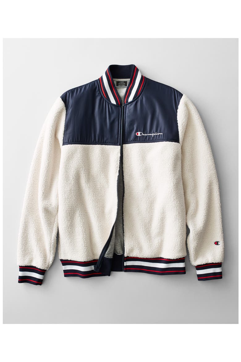 Fleece Baseball Jacket, Alternate, color, BLACK