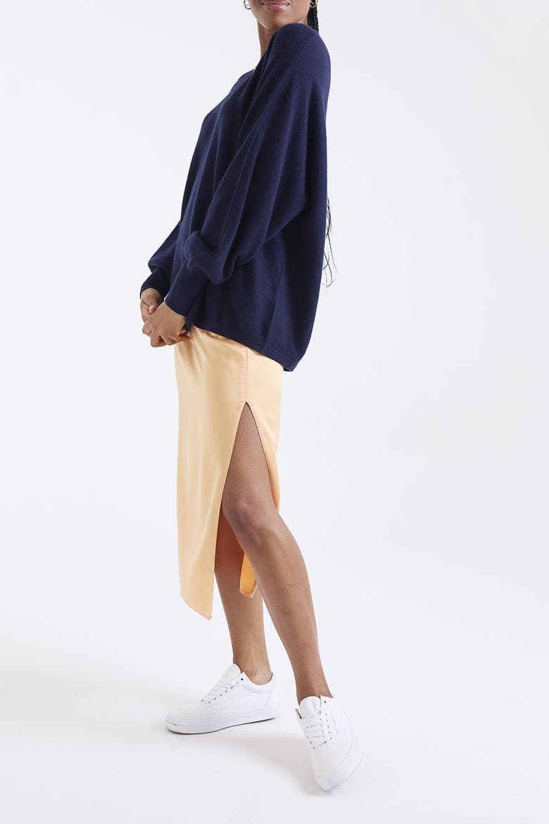 Paros V-Neck 100% Cashmere Sweater, Alternate, color, NAVY