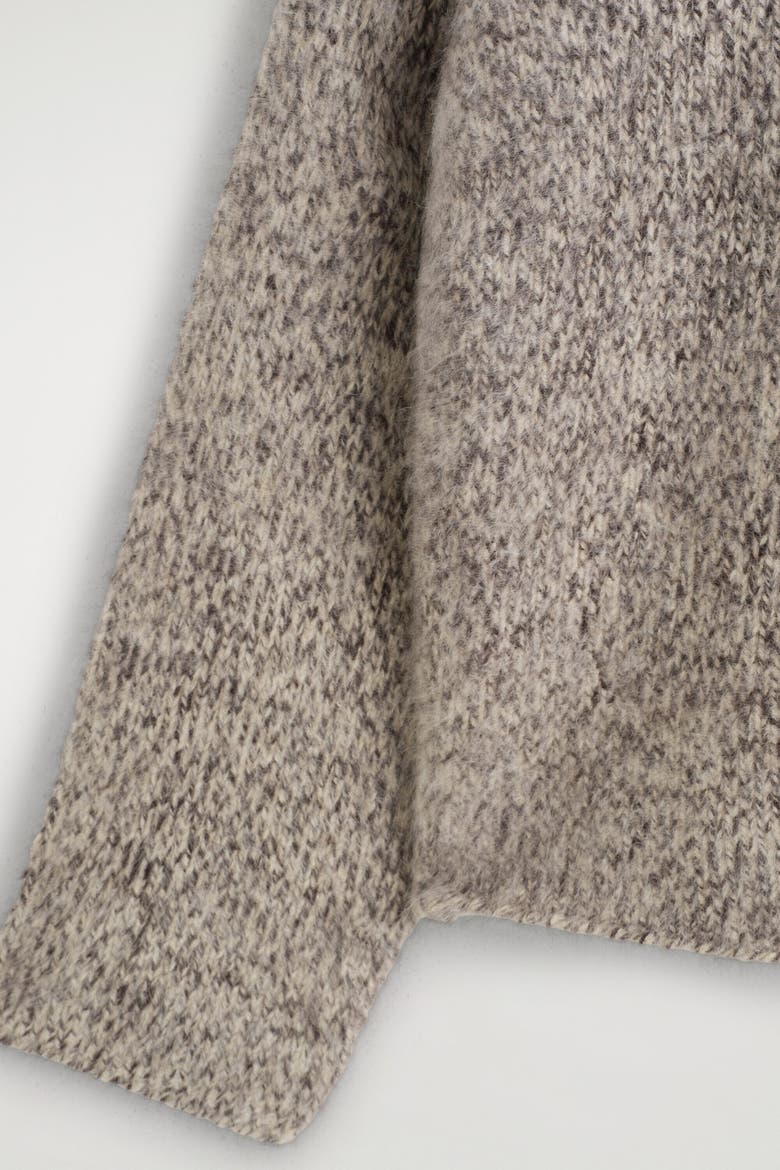 Chunky Brushed-Cashmere Hoodie, Alternate, color, GRAY MÉLANGE