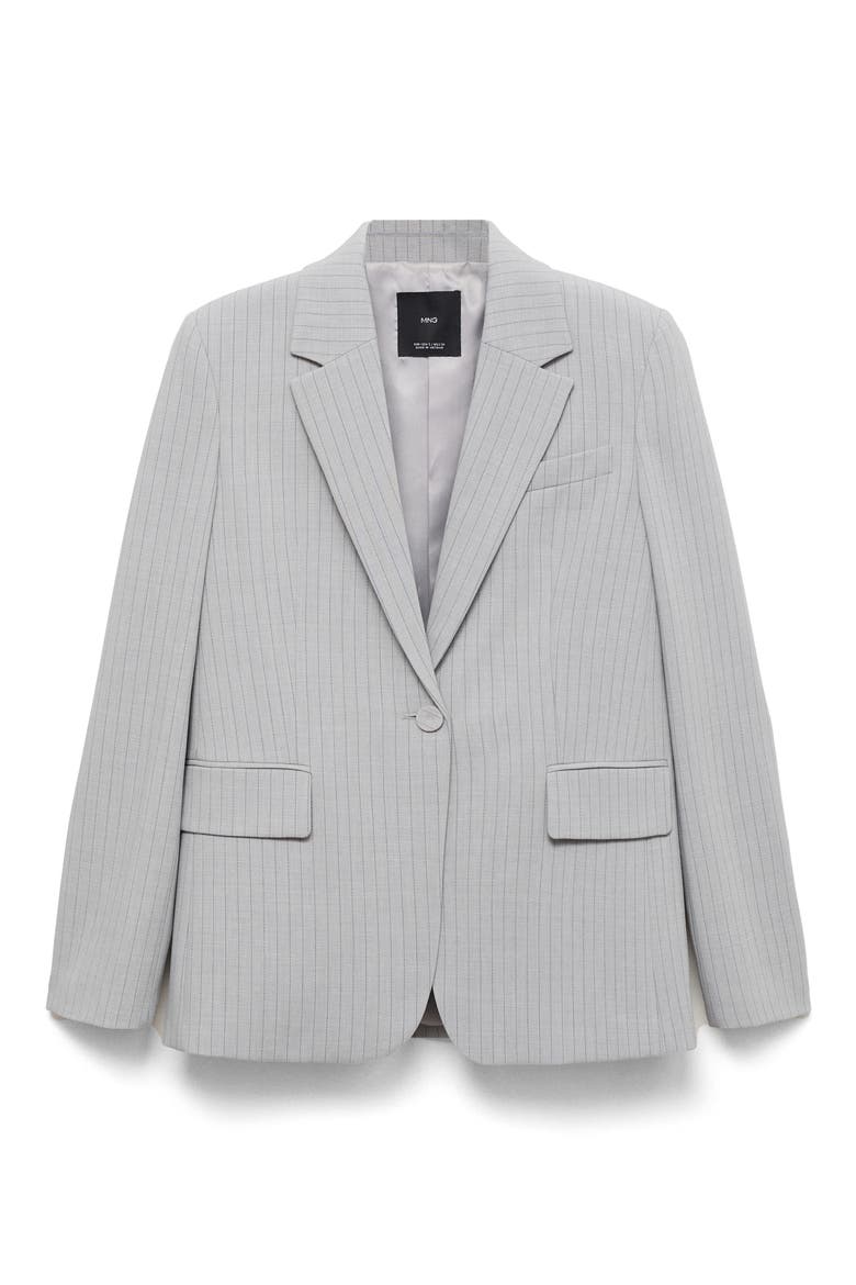 Pinstripe Suit Jacket, Alternate, color, GREY