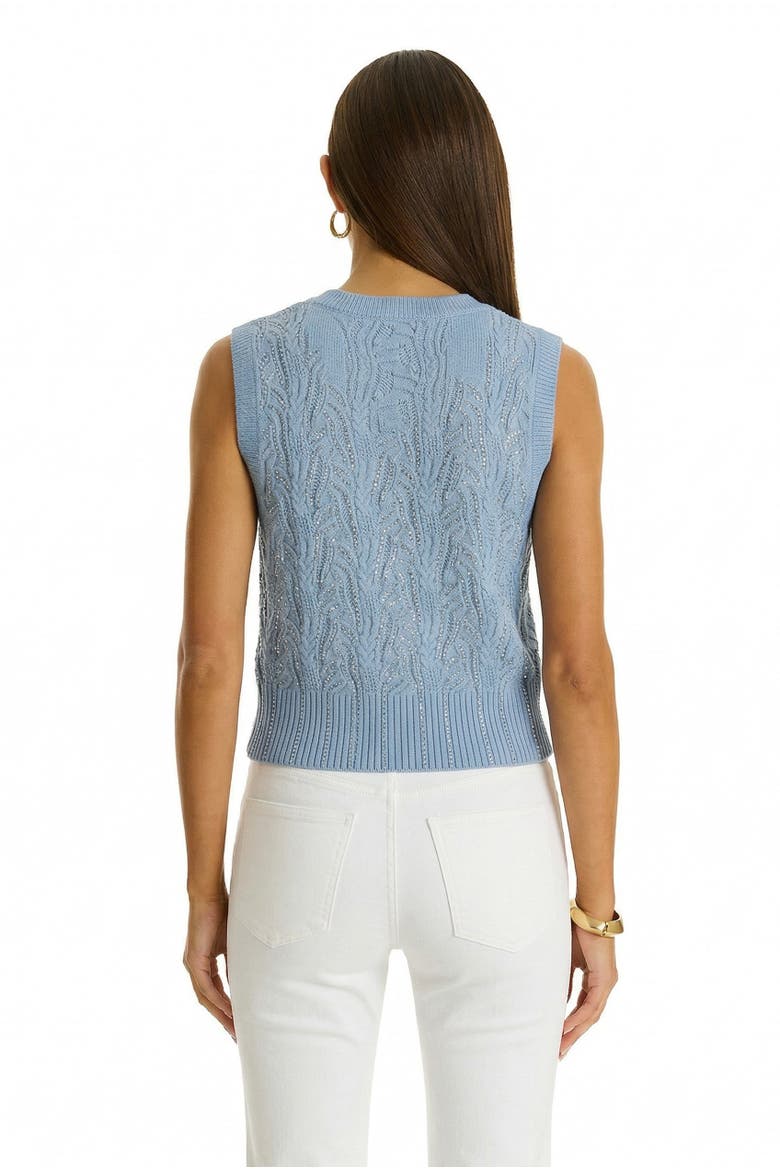 Mikaela Crystal Knit Top, Alternate, color, Sky Blue