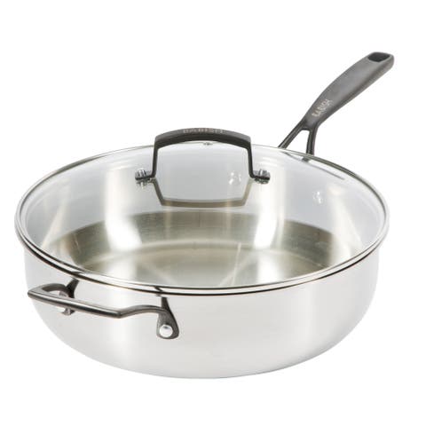 5 Qt Heavy Duty Nonstick Stainless Steel Sauté Pan with Lid, Oven & Induction Safe
