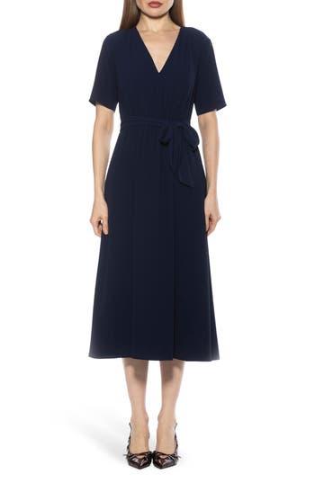 Alexia Admor Larisa A-line Dress In Navy