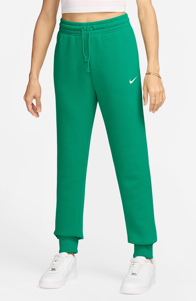 Nike Sportswear Phoenix Fleece Mid Rise Joggers, Main, color, Stadium Green/ Sail