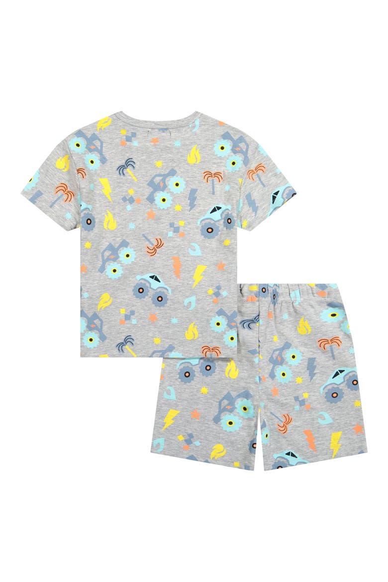 Kids' Print Henley & Drawstring Shorts Set, Alternate, color, HEATHER TRUCK
