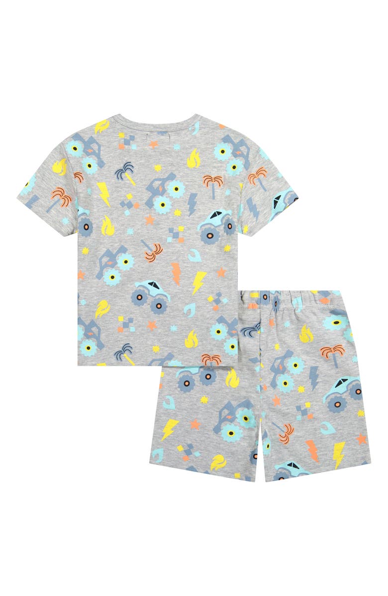 Andy & Evan Kids' Print Henley & Drawstring Shorts Set, Alternate, color, Heather Truck