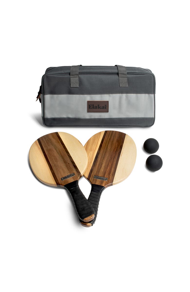 Elakai Natural Premium Hardwoods Two Player Patroller Paddle Ball Set, Main, color, 