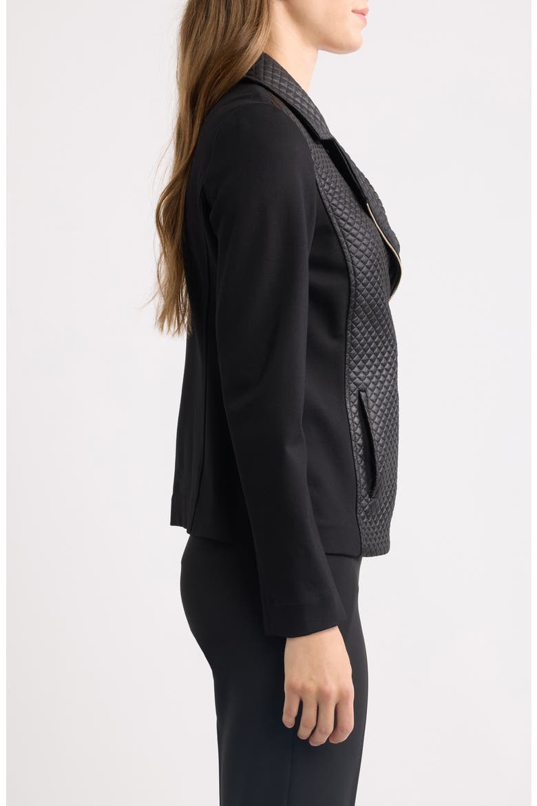 Asymmetric Faux Leather Moto Jacket, Alternate, color, ANNE BLACK