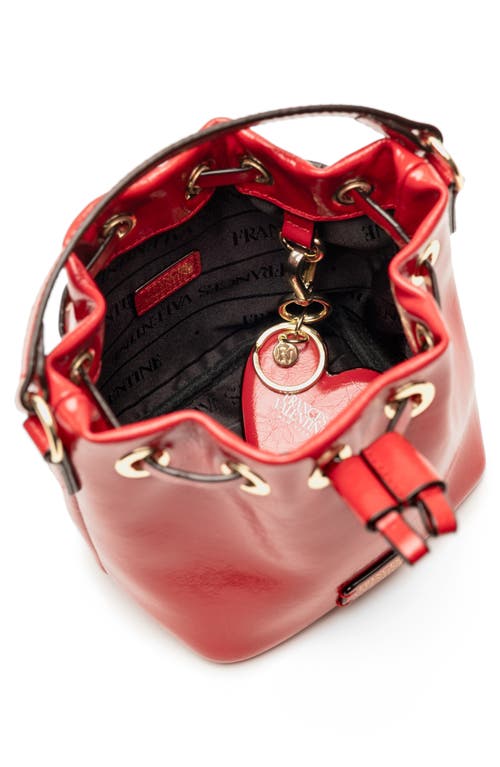Frances Valentine Minnie Leather Bucket Bag In Red