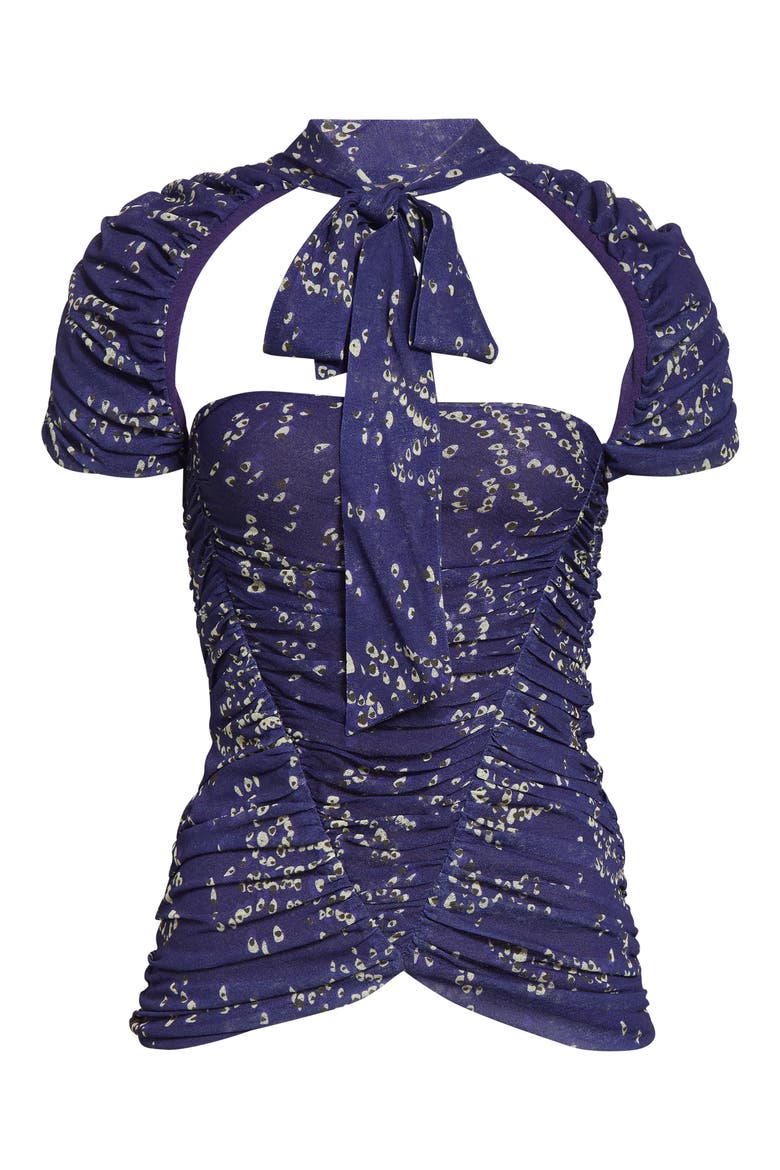 Fiora Floral Ruched Cutout Top, Alternate, color, PURPLE