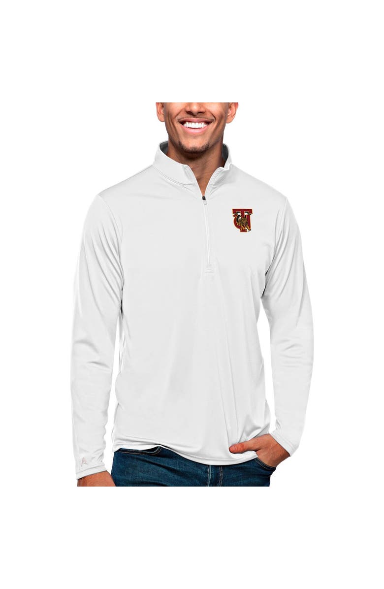 ANTIGUA Men's Antigua White Tuskegee Golden Tigers Tribute Quarter-Zip Pullover Top, Main, color, White