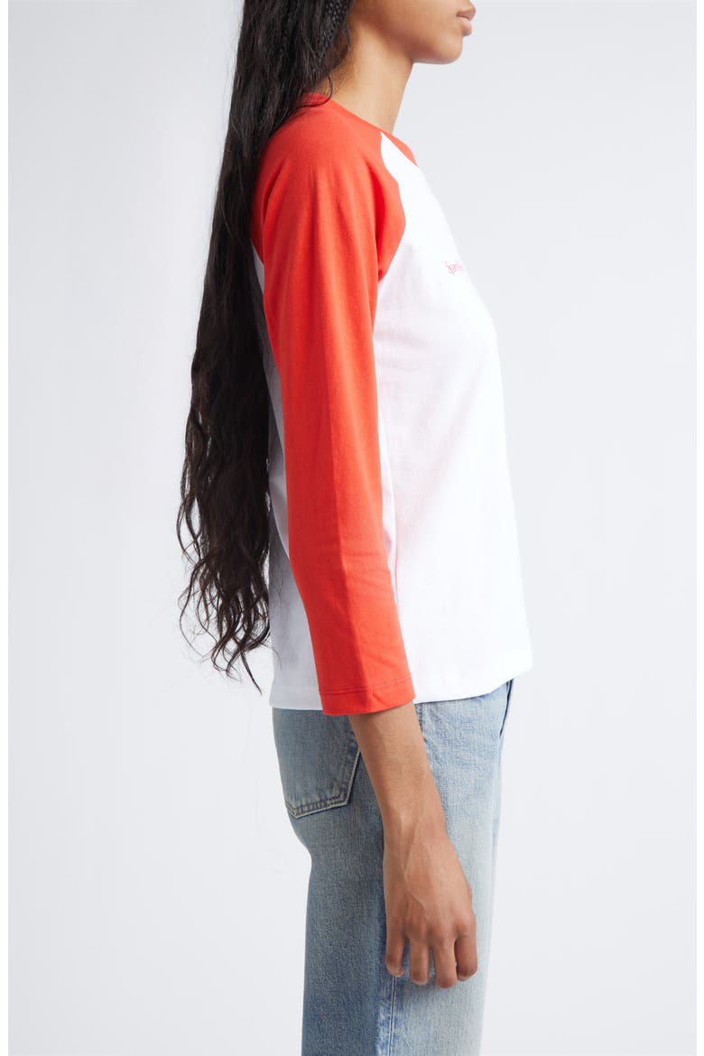 x Yankees Serif Cotton Baseball T-Shirt, Alternate, color, WHITE/FIRE RED