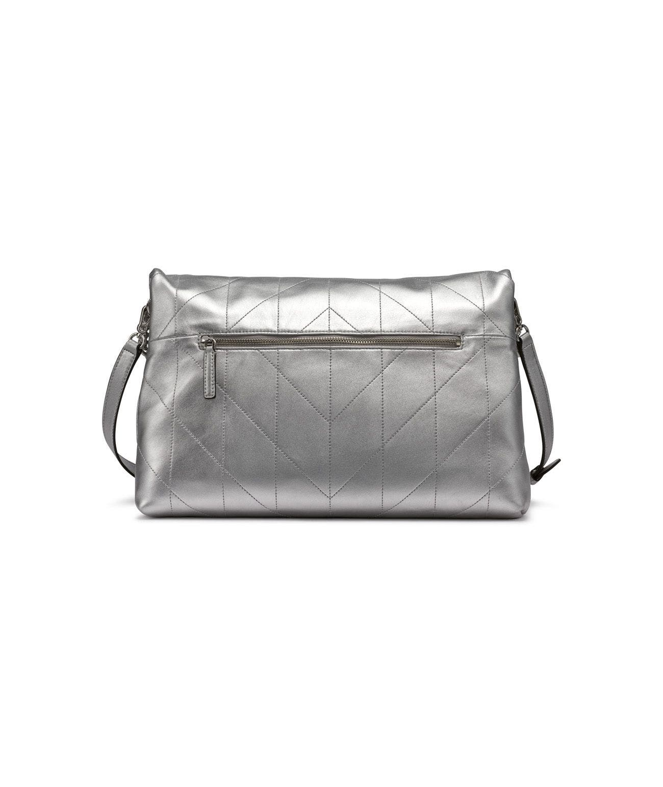 KARL LAGERFELD PARIS Lavande Large Crossbody, Alternate, color, Metallic Silver