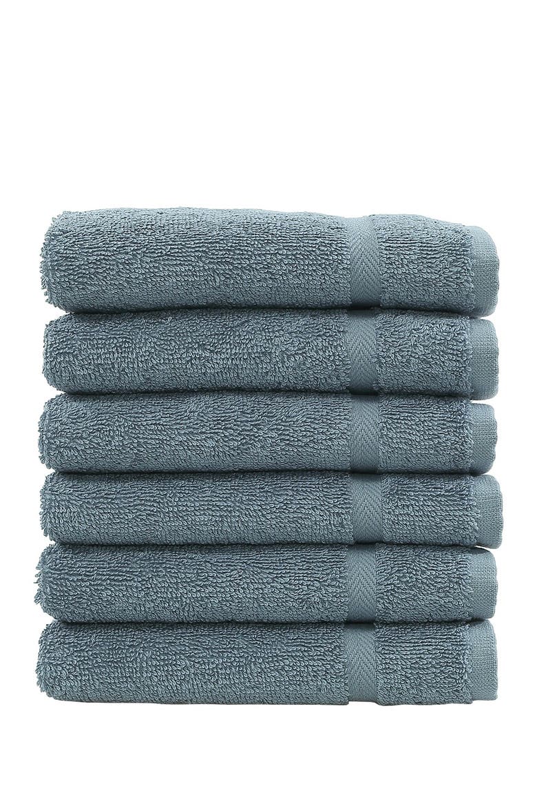 Denzi Washcloths - Set of 6 - Denzi Blue, Main, color, DENZI BLUE