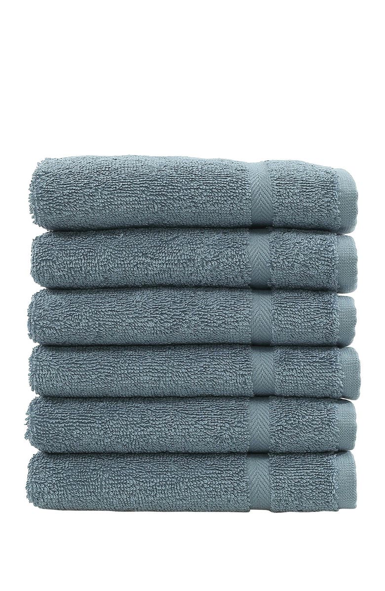 Linum Home Textiles Denzi Washcloths - Set of 6 - Denzi Blue, Main, color, Denzi Blue