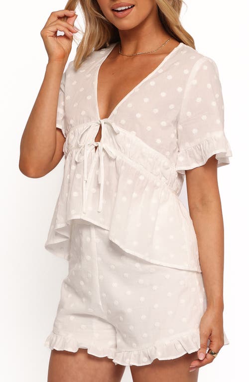 Petal And Pup Petal & Pup Carlen Clip Dot Tie Front Cotton Top In Animal Print