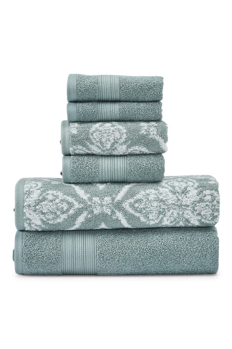 6 Piece Yarn Dye Towel Set, Main, color, IVY