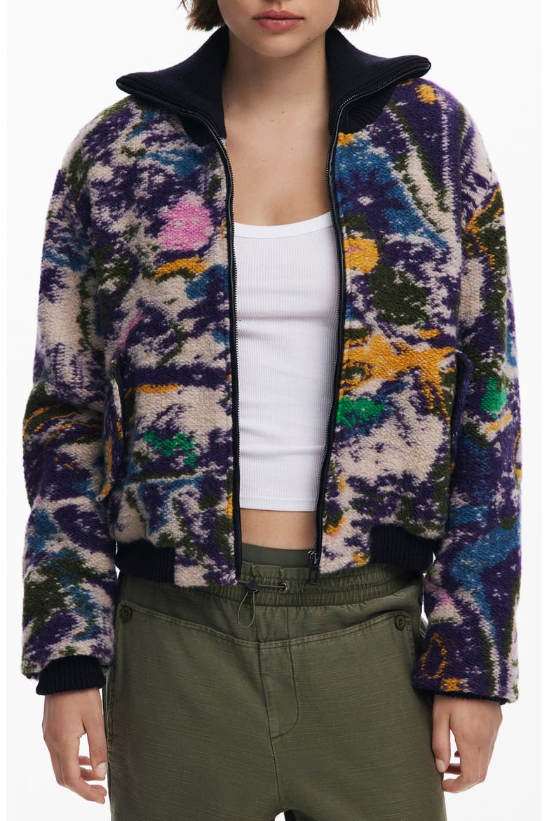 Wool Blend Woven Jacket, Main, color, BLACK