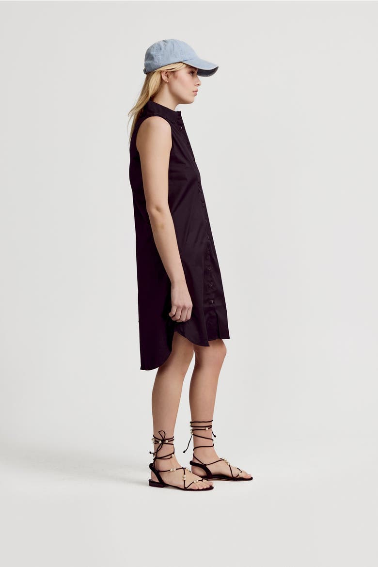 The Sleeveless Shirt Dress, Alternate, color, Black