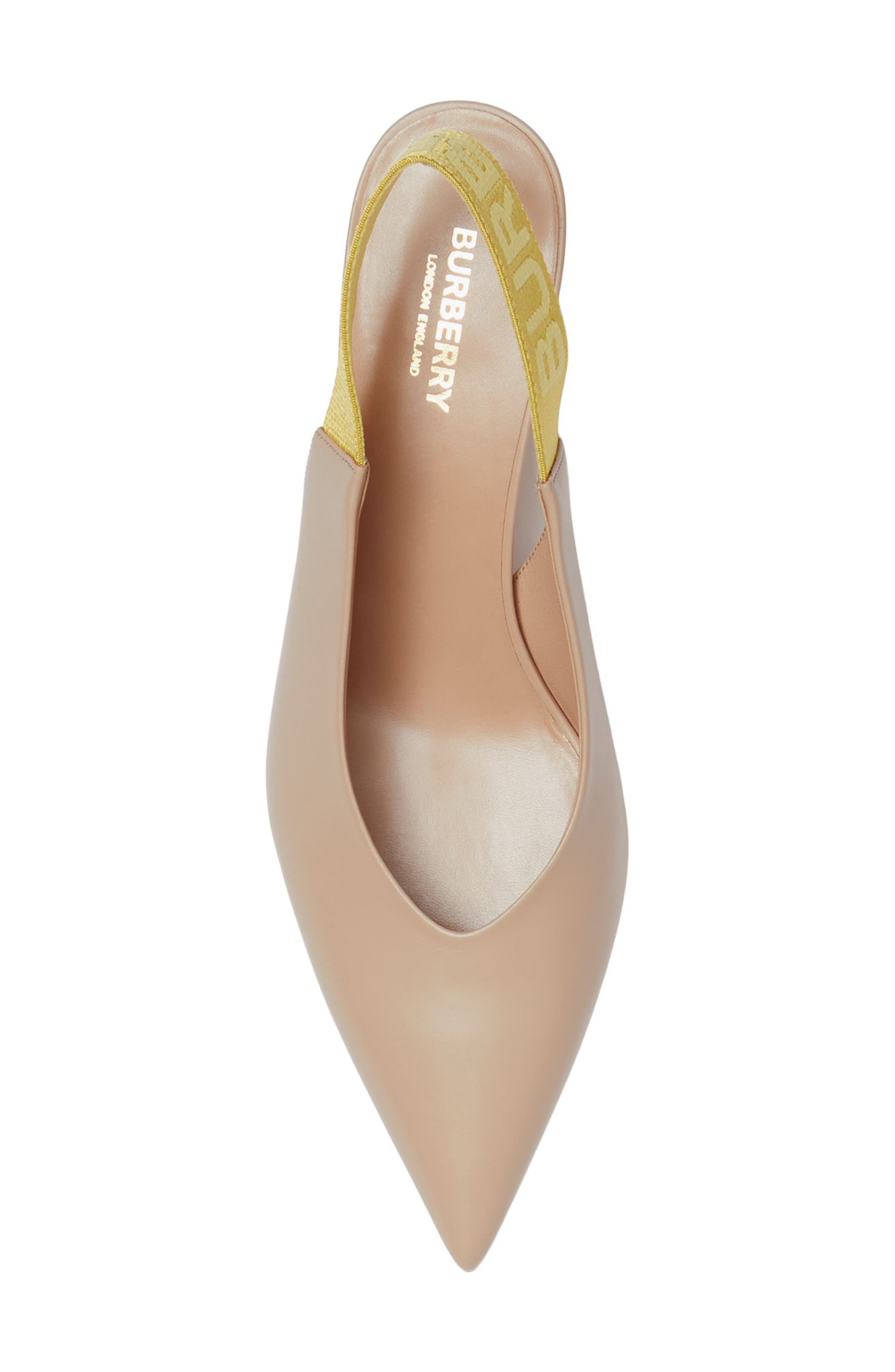Burberry Malindar Leather Slingback Pointed Toe Pump, Alternate, color, 