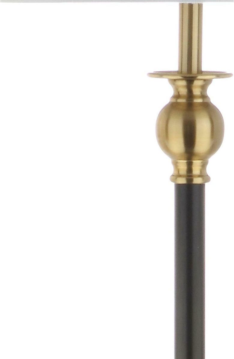 JONATHAN Y Evans 61" Metal LED End Table Floor Lamp, Black/Brass, Alternate, color, Black/Gold