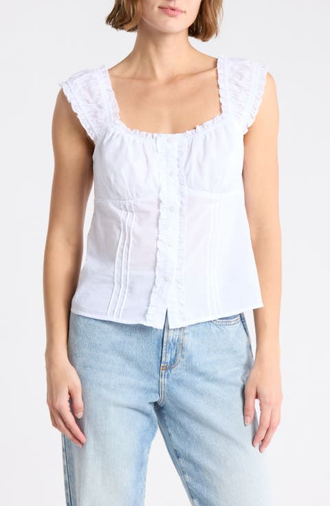 Button Front Cotton Top