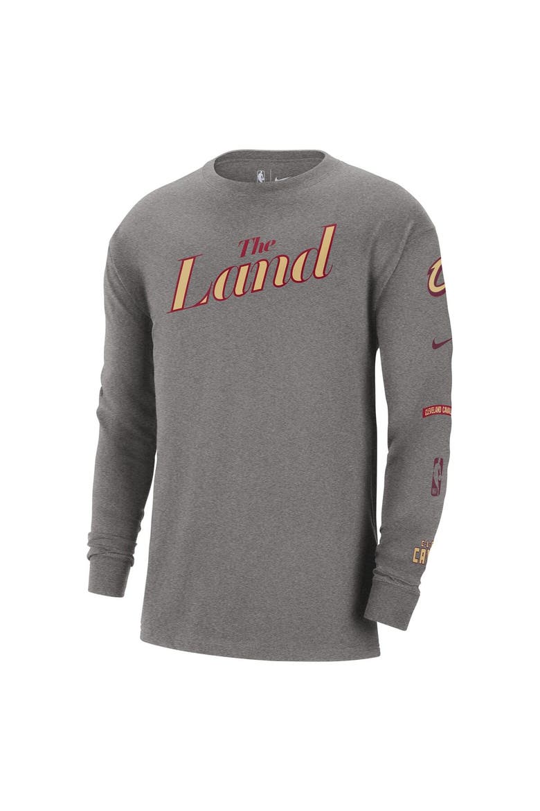 Men's Nike Charcoal Cleveland Cavaliers 2023/24 City Edition Max90 Expressive Long Sleeve T-Shirt, Alternate, color, Charcoal