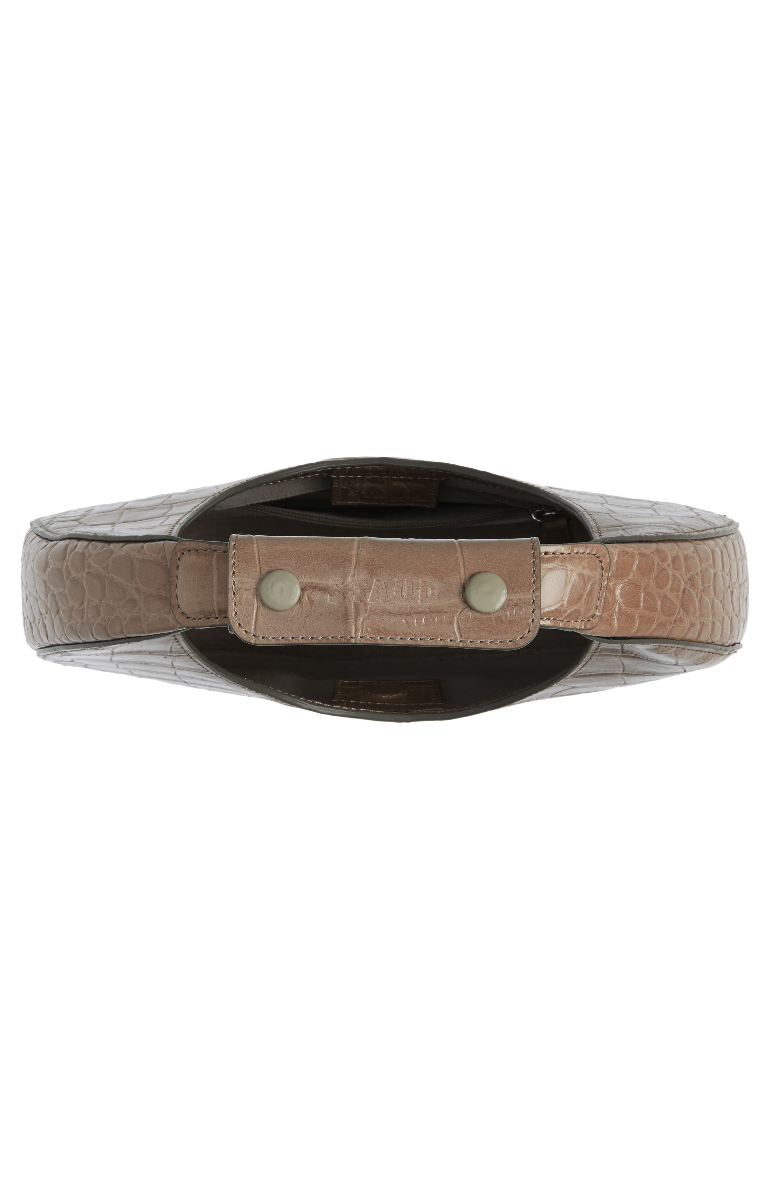 Leather Moon Bag, Alternate, color, FRENCH GREY