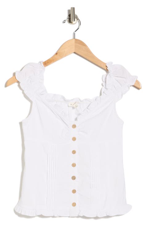 Cap Sleeve Button Top