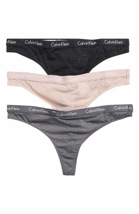 Calvin Klein 3-Pack Carousel Monogram Mesh Thongs