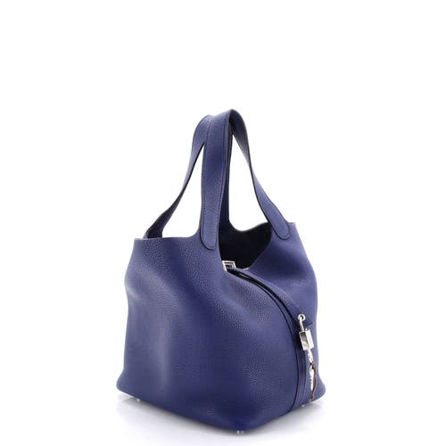 Pre-owned Hermes Hermes Picotin Lock Bag Maurice Mm In Blue