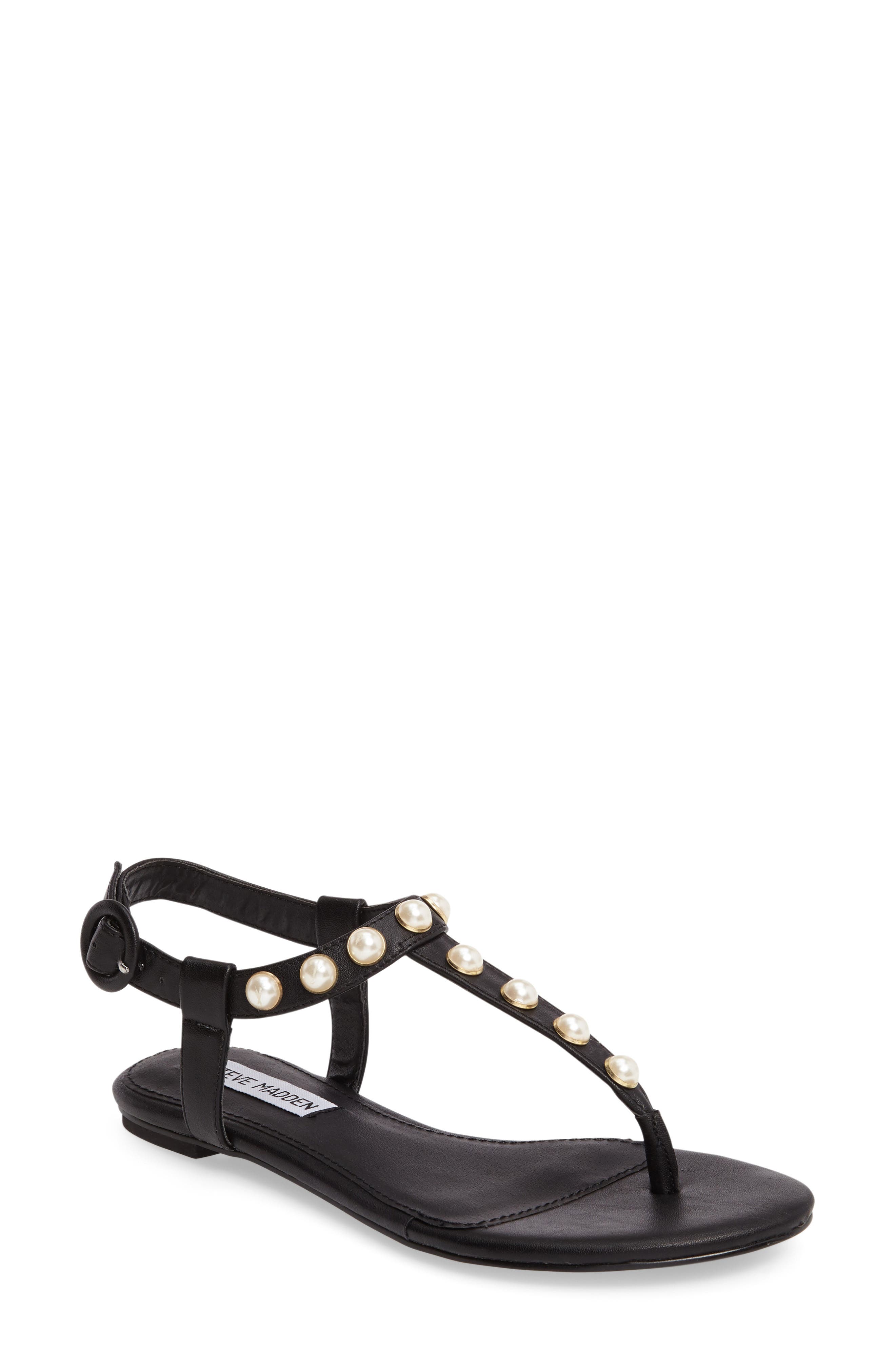 Pamela Sandal, Main, color, BLACK FAUX LEATHER