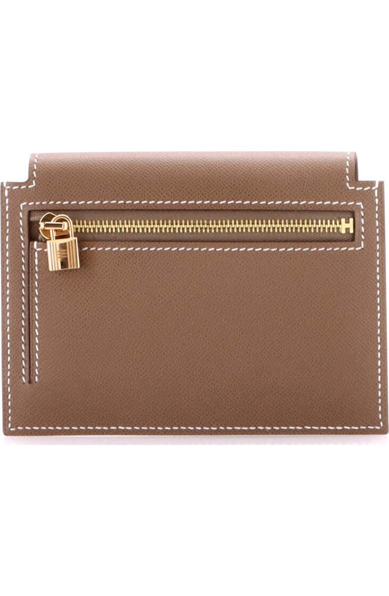 Pre-Owned Hermes Kelly Pocket Compact Wallet Epsom, Alternate, color, Etoupe
