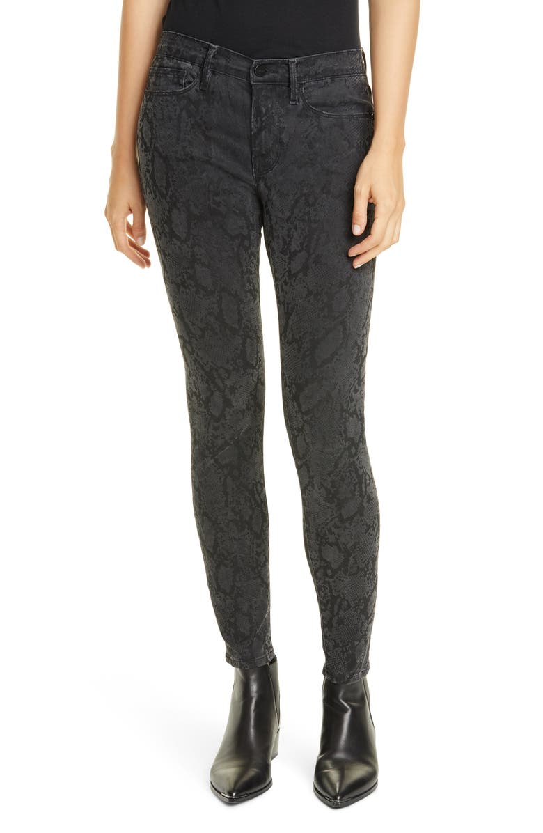 FRAME Le Skinny de Jeanne Python Print Jeans, Main, color, 