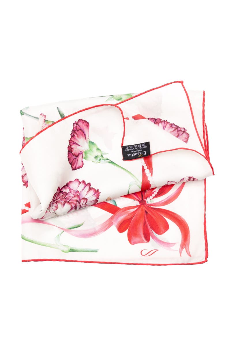 Elizabetta Dianthus - Silk Bandana, Alternate, color, Red