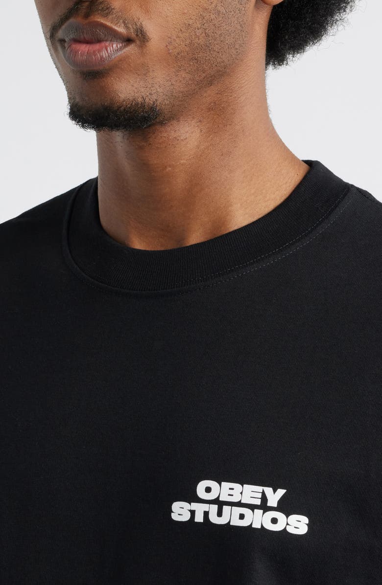 Obey Sky Face Graphic T-Shirt, Alternate, color, Black