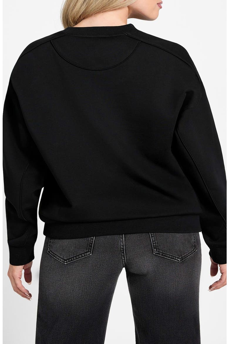 Logo Embellished Organic Cotton Graphic Sweatshirt, Alternate, color, BLACK-BLACK