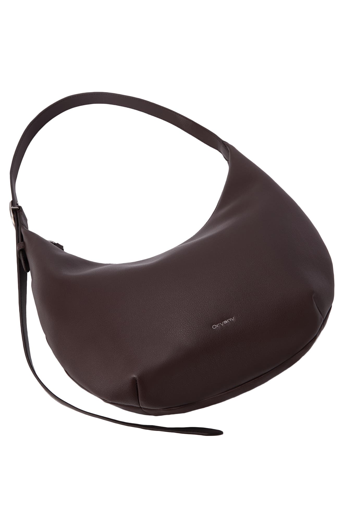 Oryany Crescent Leather Shoulder Bag, Alternate, color, Sepia