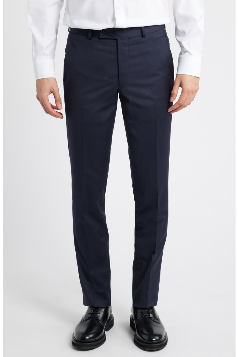 Ross Slim Fit Taper Leg Stretch Wool Pants, Main, color, NAVY