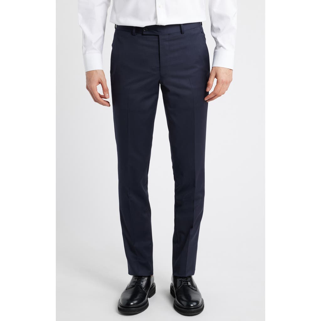 Allsaints Ross Solid Slim Fit Taper Leg Wool Pants Suit Separate In Navy