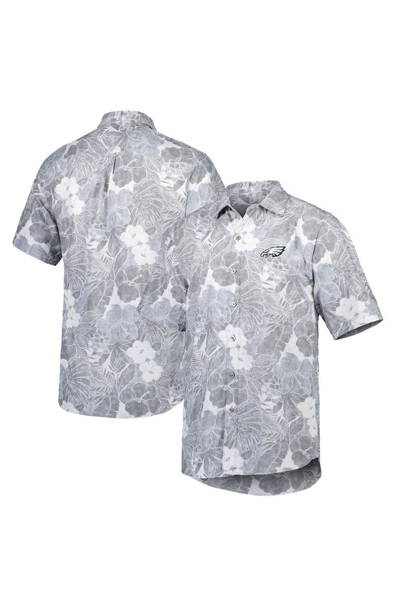 Tommy Bahama Men's Tommy Bahama Gray Philadelphia Eagles Coconut Point Playa Floral Camp IslandZone Button-Up Shirt, Main, color, 