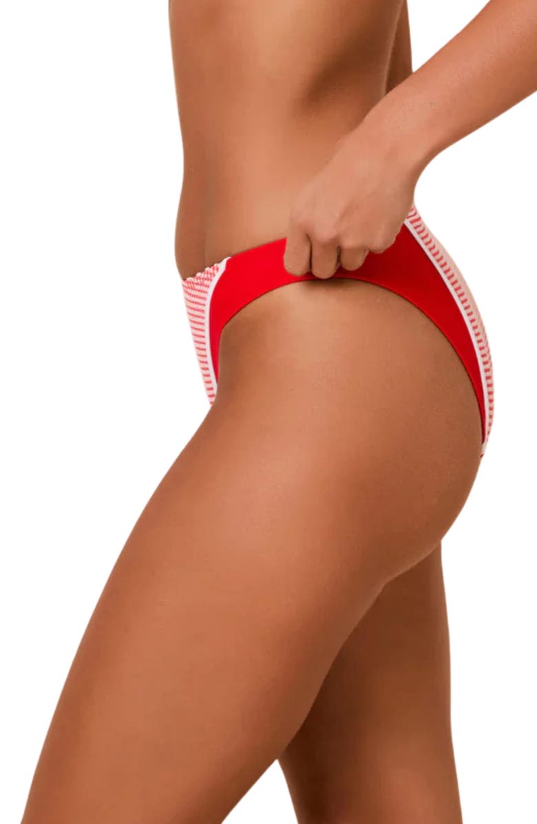 Solid & Striped Liora Print Swim Bottoms, Alternate, color, Lipstick Red