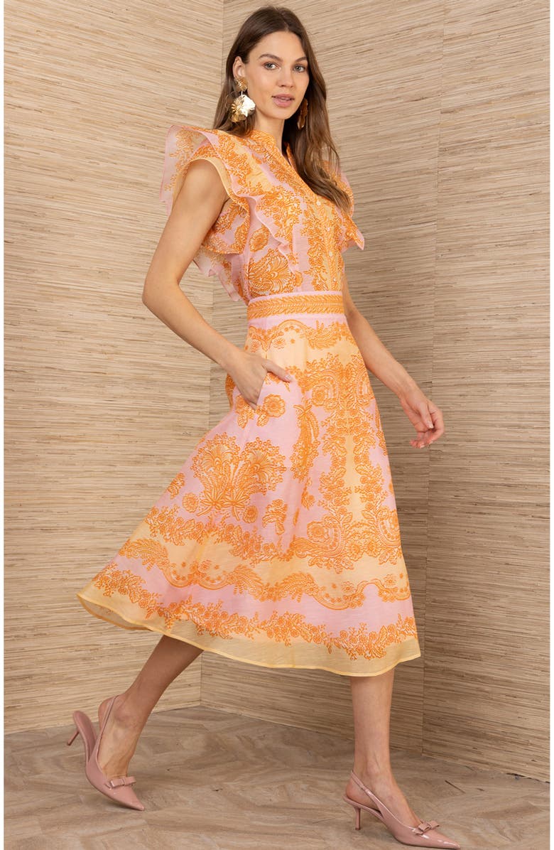 Hale Bob Winslow Linen Organza Skirt, Alternate, color, Pink