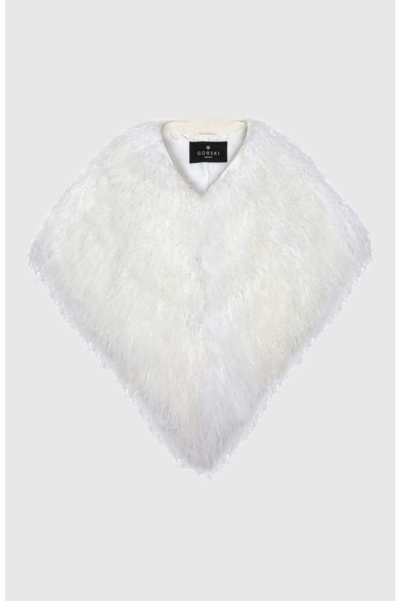 Select Genuine Shearling Shawl, Alternate, color, WHITE